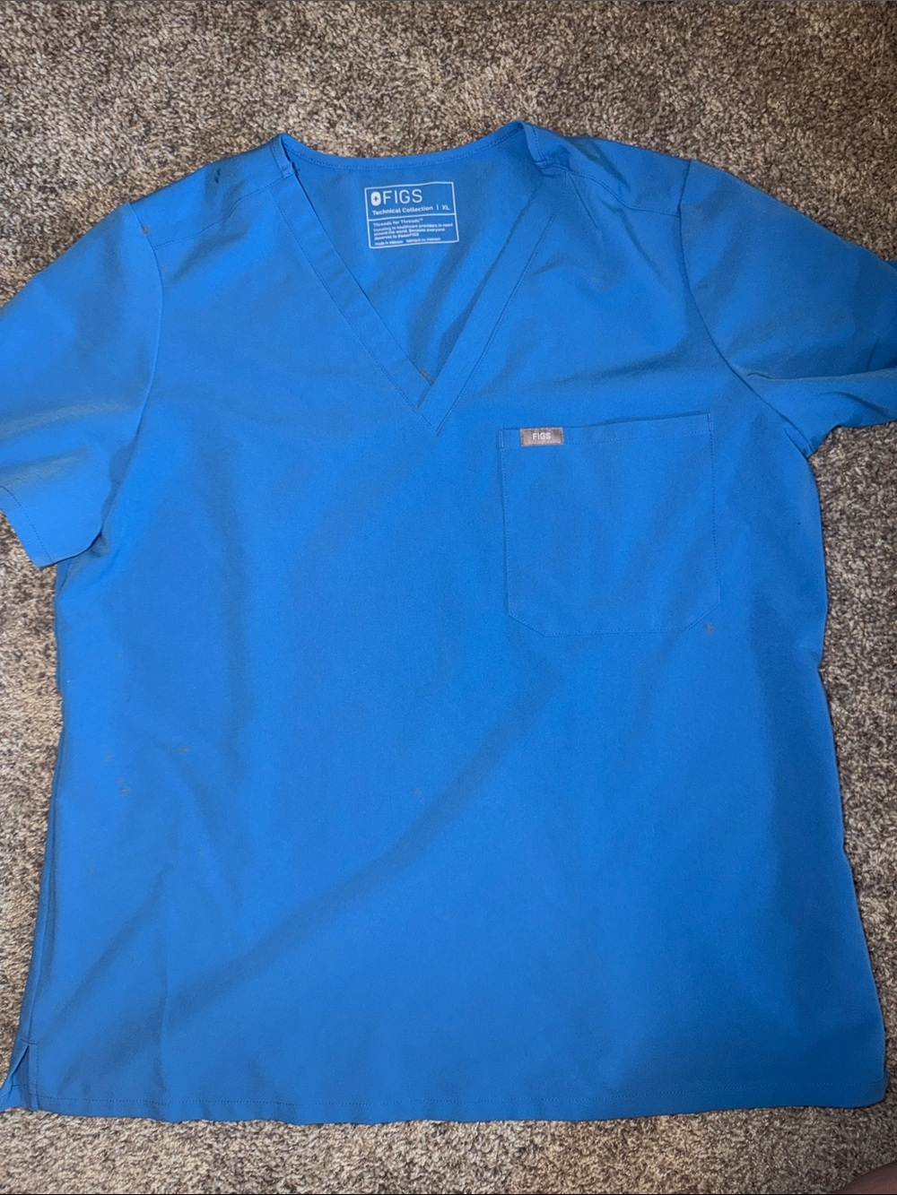 FIGS V-Neck Scrub Top — capri blue